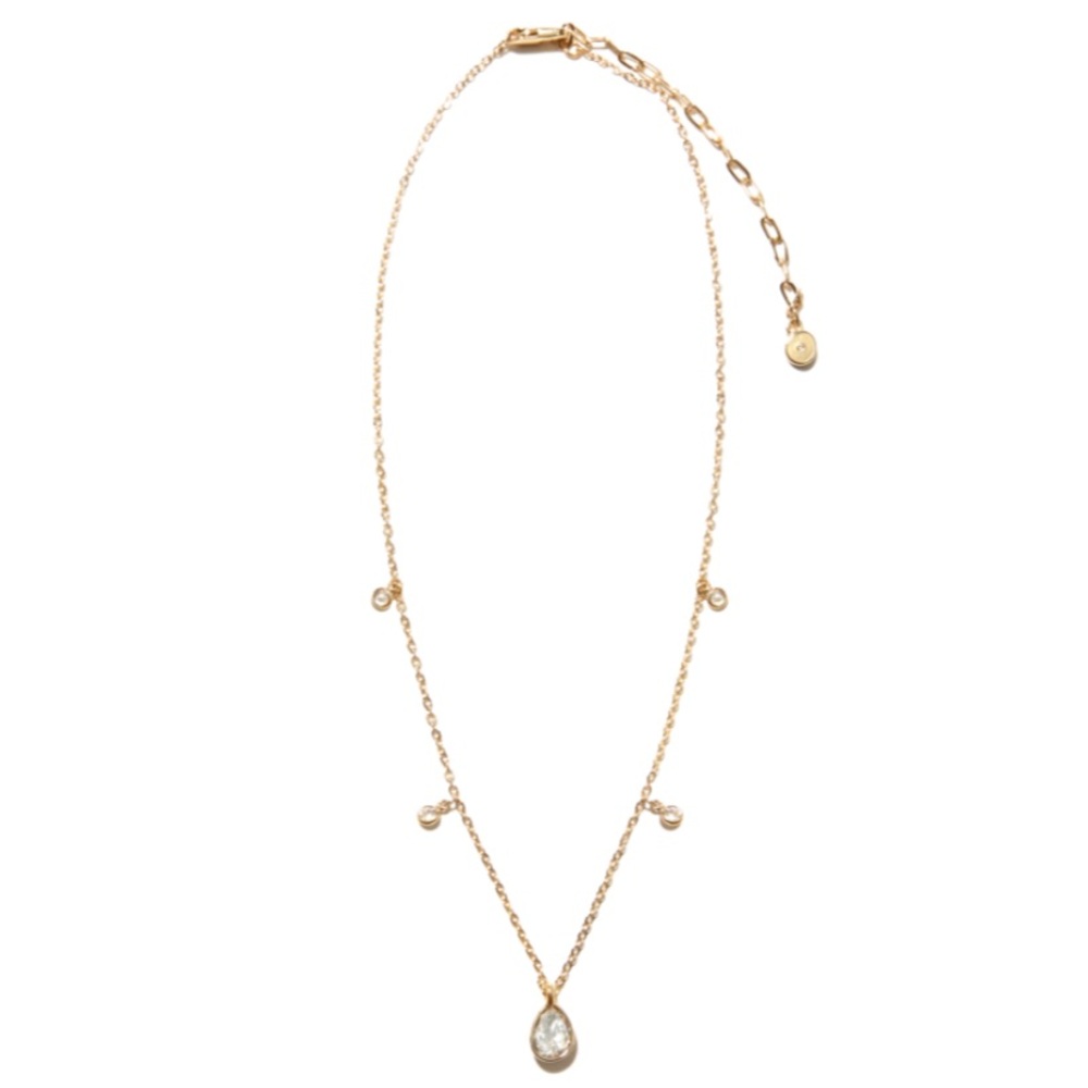 NWT Ettika Dripping Crystals Drop Necklace in Gold